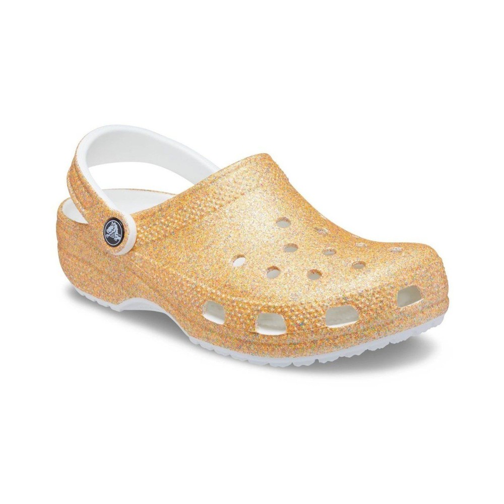Classic Crocs Orange Glitter Women's Size 11 Clogs With Backstrap